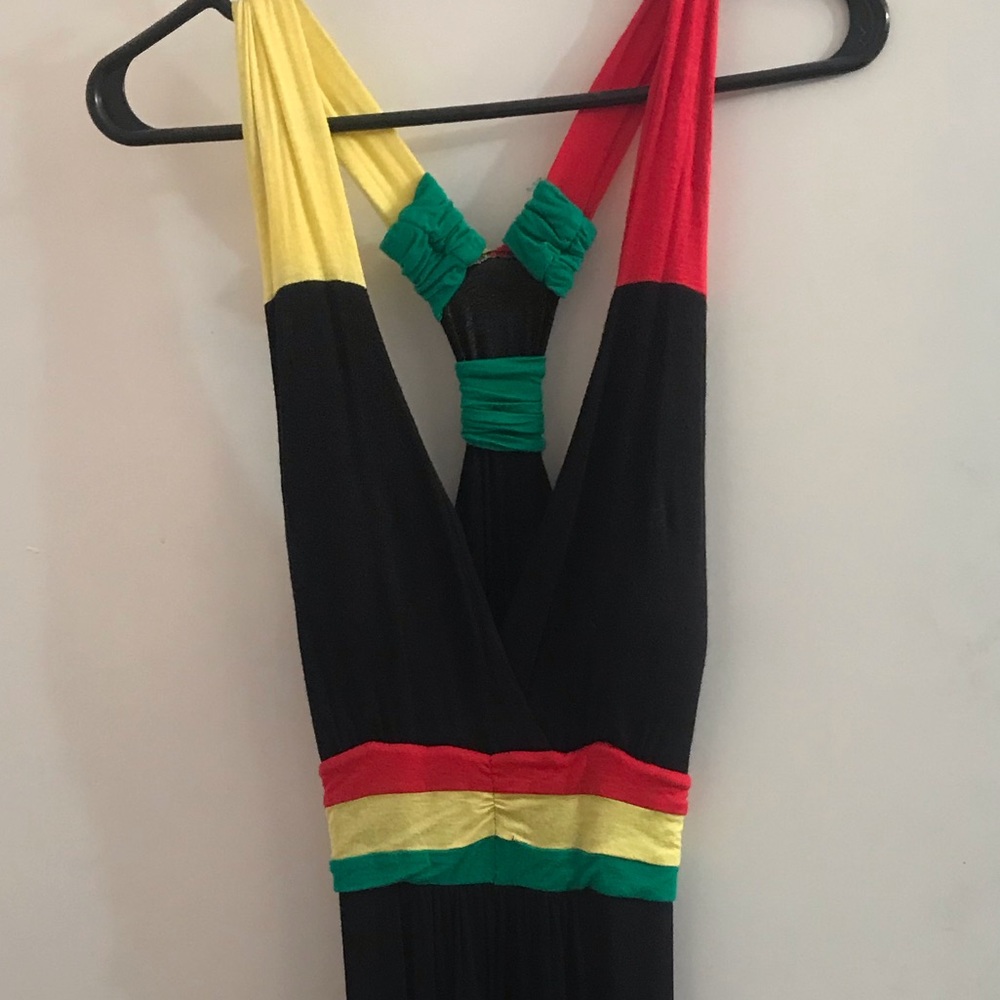 Rasta color-themed dress